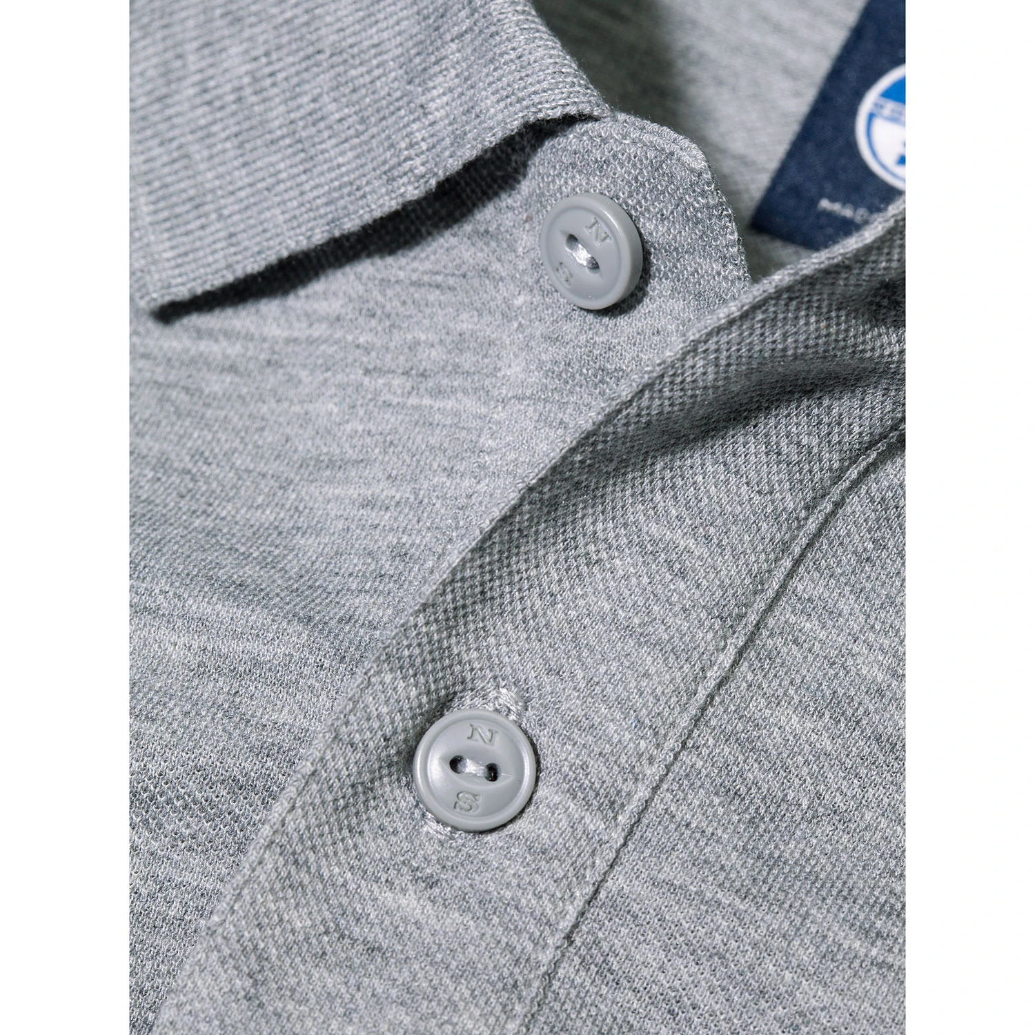 North Sails UPV 40+ Piquet Polo - Grey Melange 6 North Sails UPV 40+ Piquet Polo - Grey Melange - Image 4