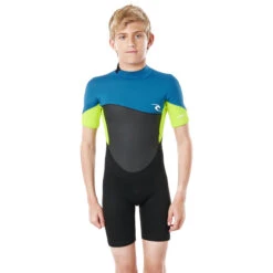 Rip Curl Junior Omega 1.5mm Shorty Wetsuit - Neon Lime -Optimal Water Sports 2021 Rip Curl Junior Dawn Patrol Shorty Wetsuit Neon Lime WSPYFB 8915 3