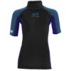 Sola Junior Short Sleeve Rashvest - Blue/Black 2 Sola Junior Short Sleeve Rashvest - Blue/Black -Optimal Water Sports 2021 Sola Junior Short Sleeve Rashguard KIDS front navy blue