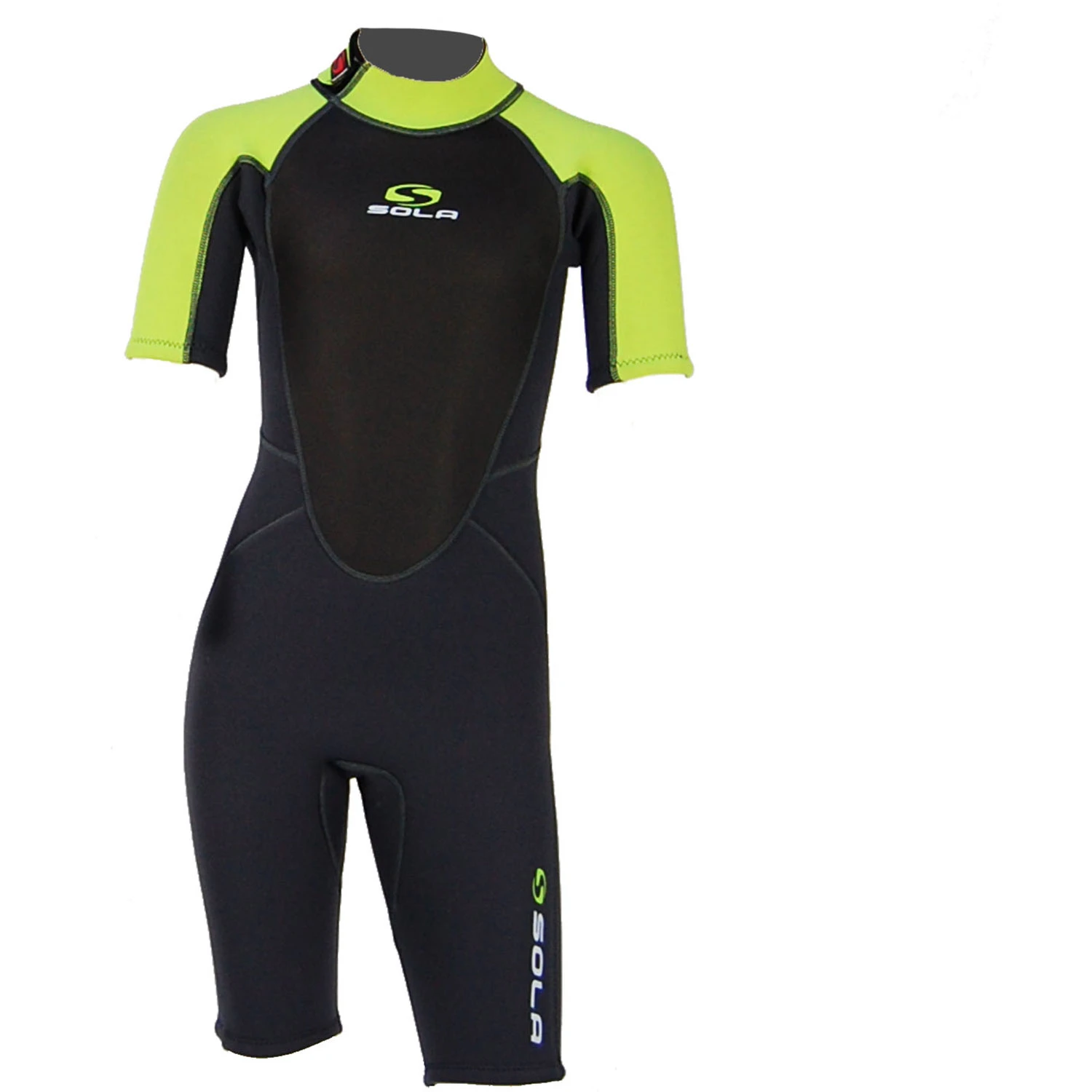 Sola Girls Storm 3/2mm Shorty Wetsuit - Graphite/Green 3 Sola Girls Storm 3/2mm Shorty Wetsuit - Graphite/Green