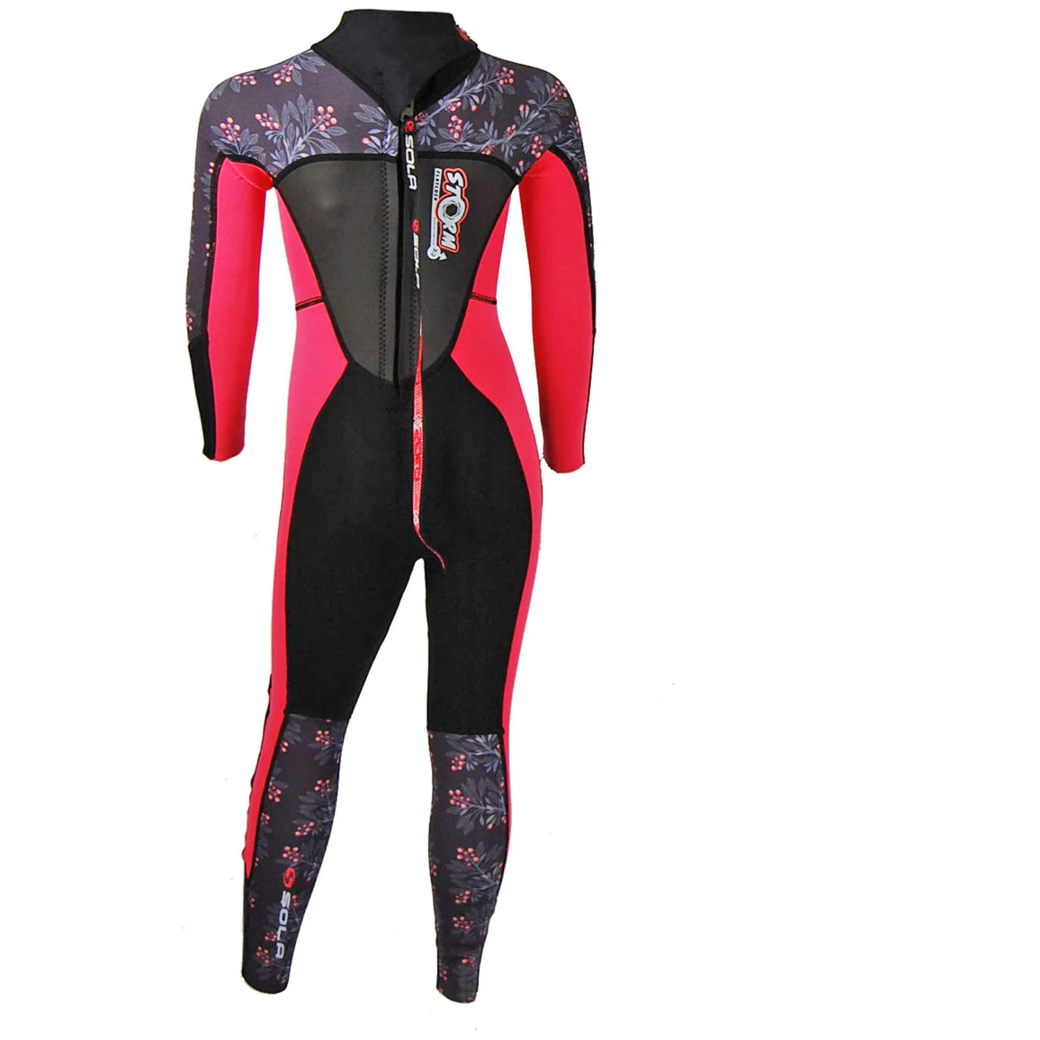 Sola Junior Storm 3/2mm Fullsuit Wetsuit - Pink Berry 4 Sola Junior Storm 3/2mm Fullsuit Wetsuit - Pink Berry - Image 2