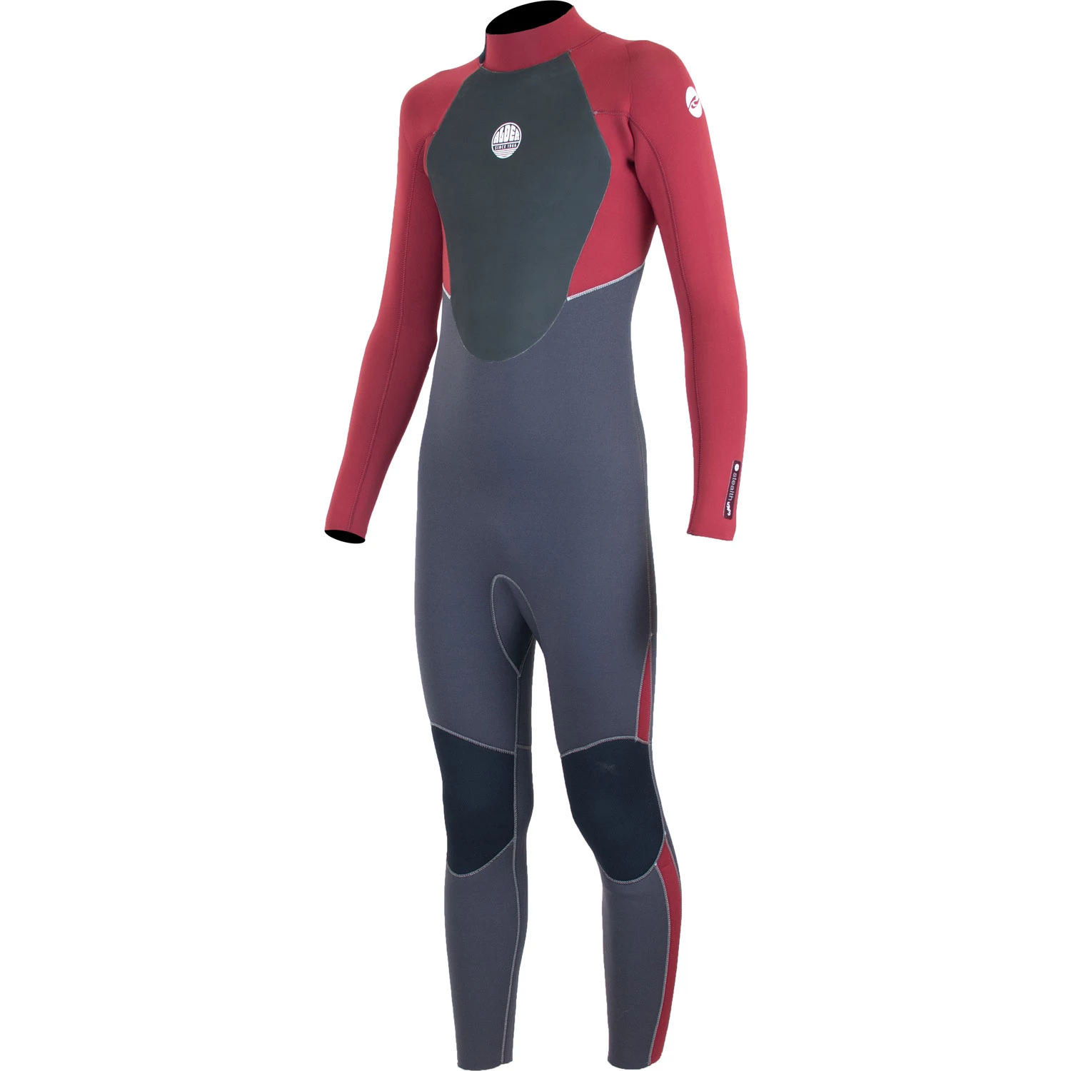 Alder Junior Stealth 5/4/3mm BZ Fullsuit Wetsuit - Jet Black / Red 3 Alder Junior Stealth 5/4/3mm BZ Fullsuit Wetsuit - Jet Black / Red