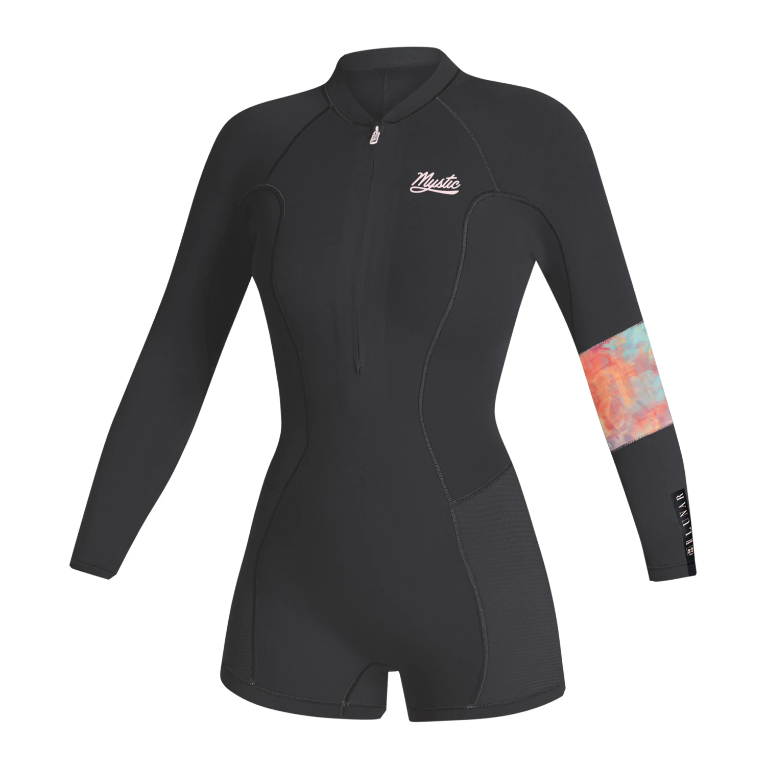 Mystic Womens Lunar 2/2mm Front-Zip Longarm Shorty Wetsuit - Dark Grey 3 Mystic Womens Lunar 2/2mm Front-Zip Longarm Shorty Wetsuit - Dark Grey
