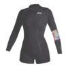 Mystic Womens Lunar 2/2mm Back-Zip Longarm Shorty Wetsuit - Dark Grey -Optimal Water Sports 2022 Mystic Womens Lunar Long Arm Shorty Wetsuit Grey 1
