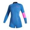 Mystic Womens Lunar 2/2 GBS Back Zip Longarm Shorty Wetsuit - Summer Blue 1 Mystic Womens Lunar 2/2 GBS Back Zip Longarm Shorty Wetsuit - Summer Blue -Optimal Water Sports 2022 Mystic Womens Lunar Long Arm Shorty Wetsuit Summer Blue 1