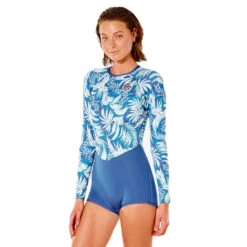 Rip Curl Womens G-Bomb 1mm LS Boyleg Spring Wetsuit - Teal -Optimal Water Sports 2022 Rip Curl G Bomb Long Sleeve Boyleg Spring Suit WSPYCW 1