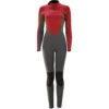 Sola Womens H20 4/3mm Back-Zip Wetsuit - Burgundy/Leaf Print -Optimal Water Sports 2022 Sola Womens H20 43mm Backzip Wetsuit A1708 Burgundy Leaf Print