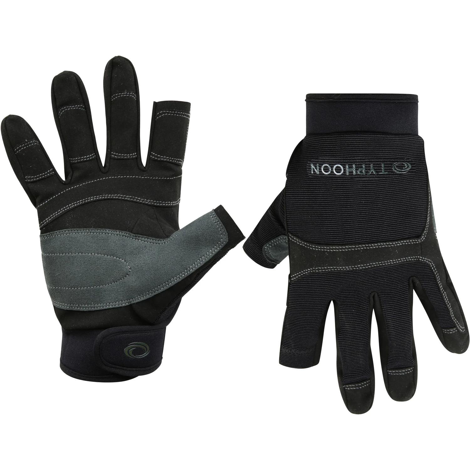 Typhoon Junior Colwyn Full Finger Sailing Gloves - Black 3 Typhoon Junior Colwyn Full Finger Sailing Gloves - Black