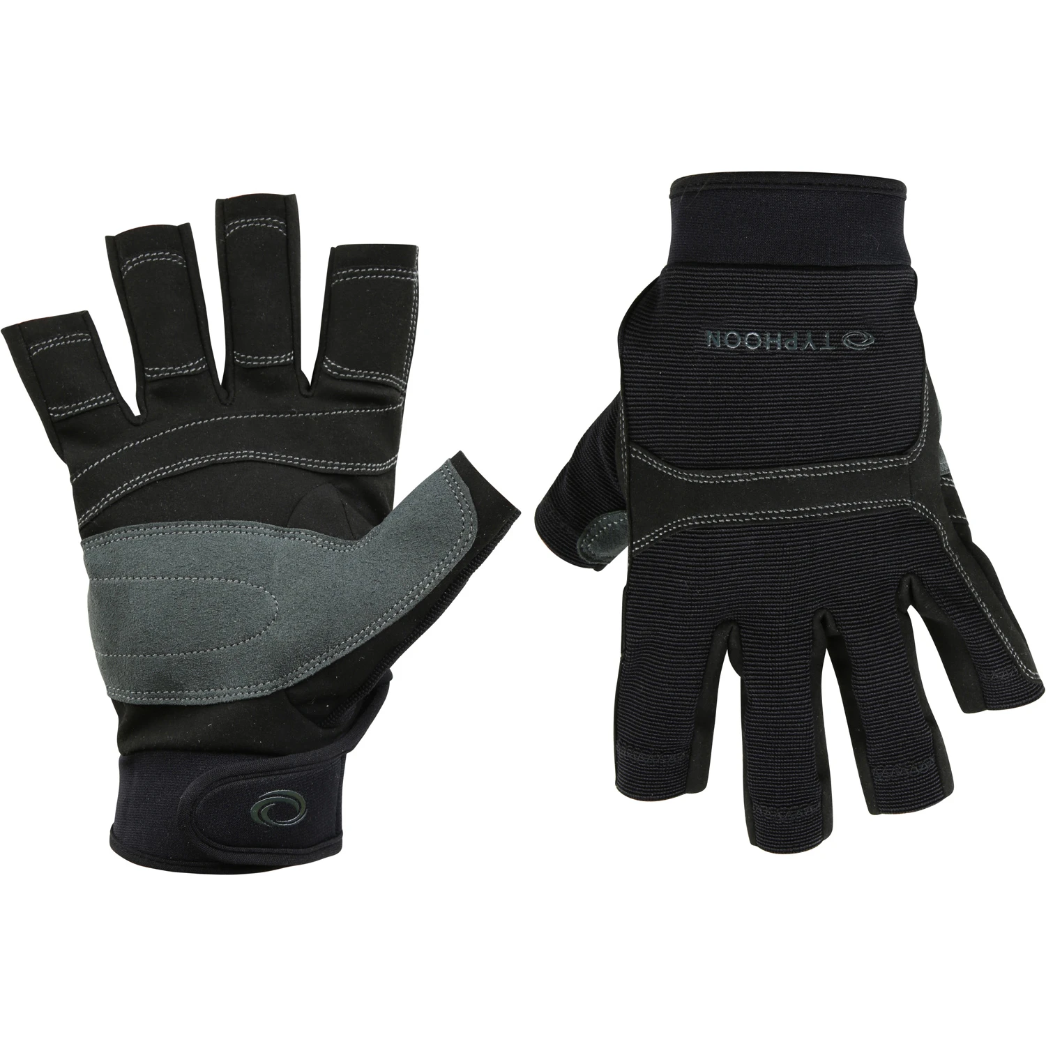Typhoon Junior Colwyn Half Finger Sailing Gloves - Black 3 Typhoon Junior Colwyn Half Finger Sailing Gloves - Black