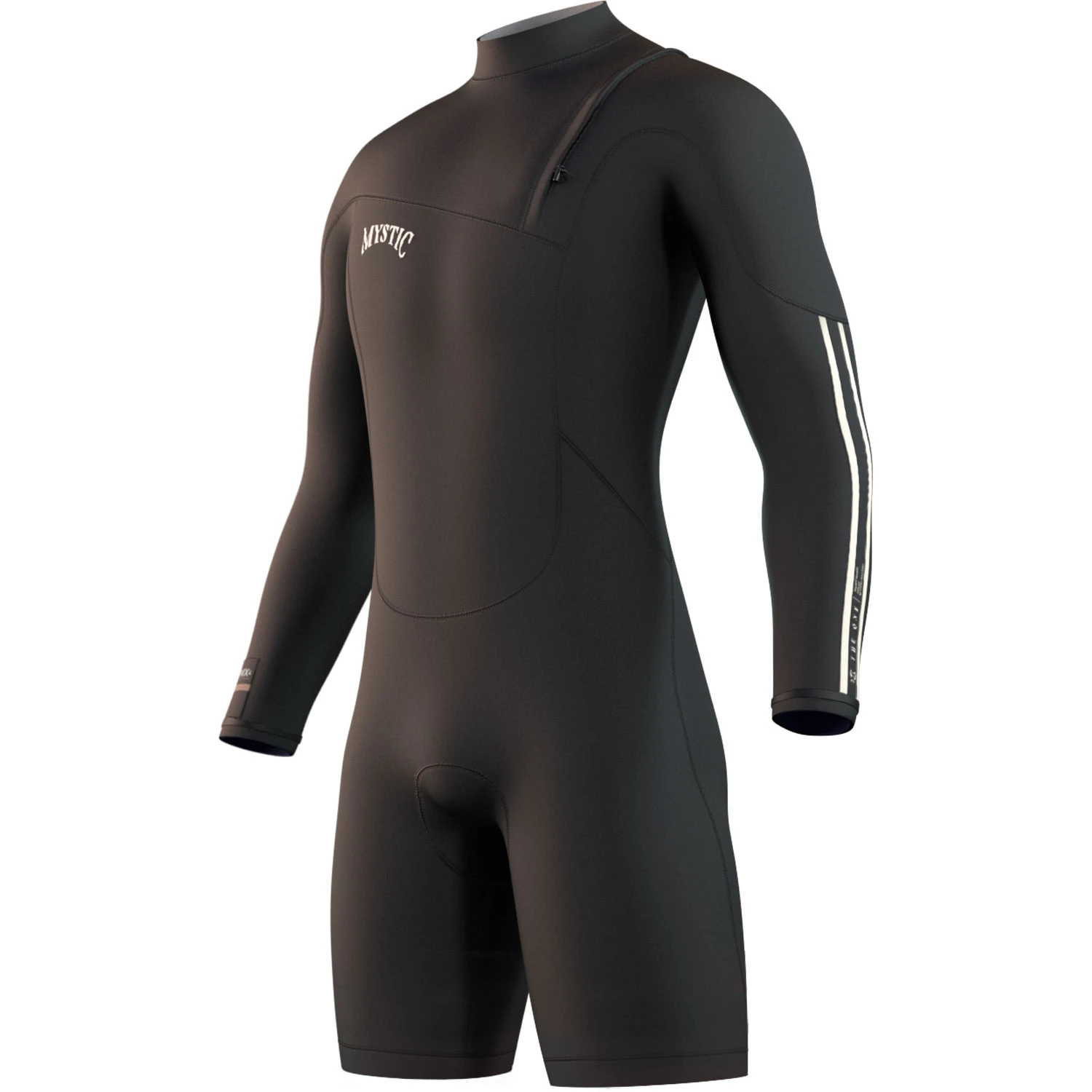 Mystic THE ONE 3/2mm Zip-Free Long Arm Shorty Wetsuit - Black 3 Mystic THE ONE 3/2mm Zip-Free Long Arm Shorty Wetsuit - Black