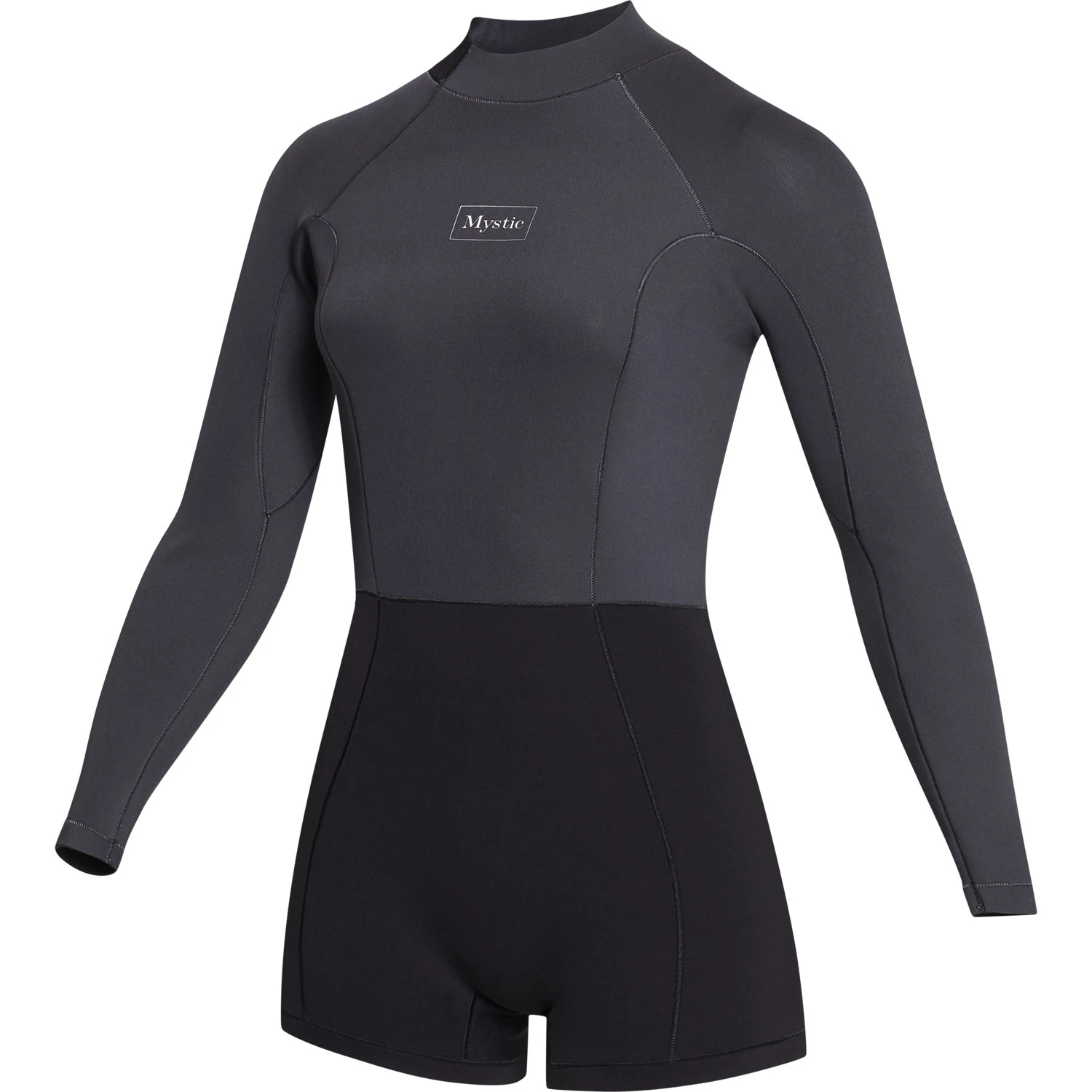 Mystic Womens Lunar 2/2mm Back-Zip Longarm Shorty Wetsuit - Black 3 Mystic Womens Lunar 2/2mm Back-Zip Longarm Shorty Wetsuit - Black