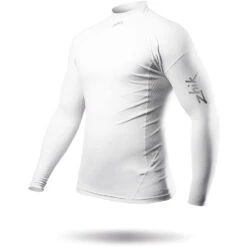 Zhik ECO Spandex Rash Guard Long Sleeve - White 7 Zhik ECO Spandex Rash Guard Long Sleeve - White -Optimal Water Sports 2023 Zhik DTP 0063 M WHT LeftSide