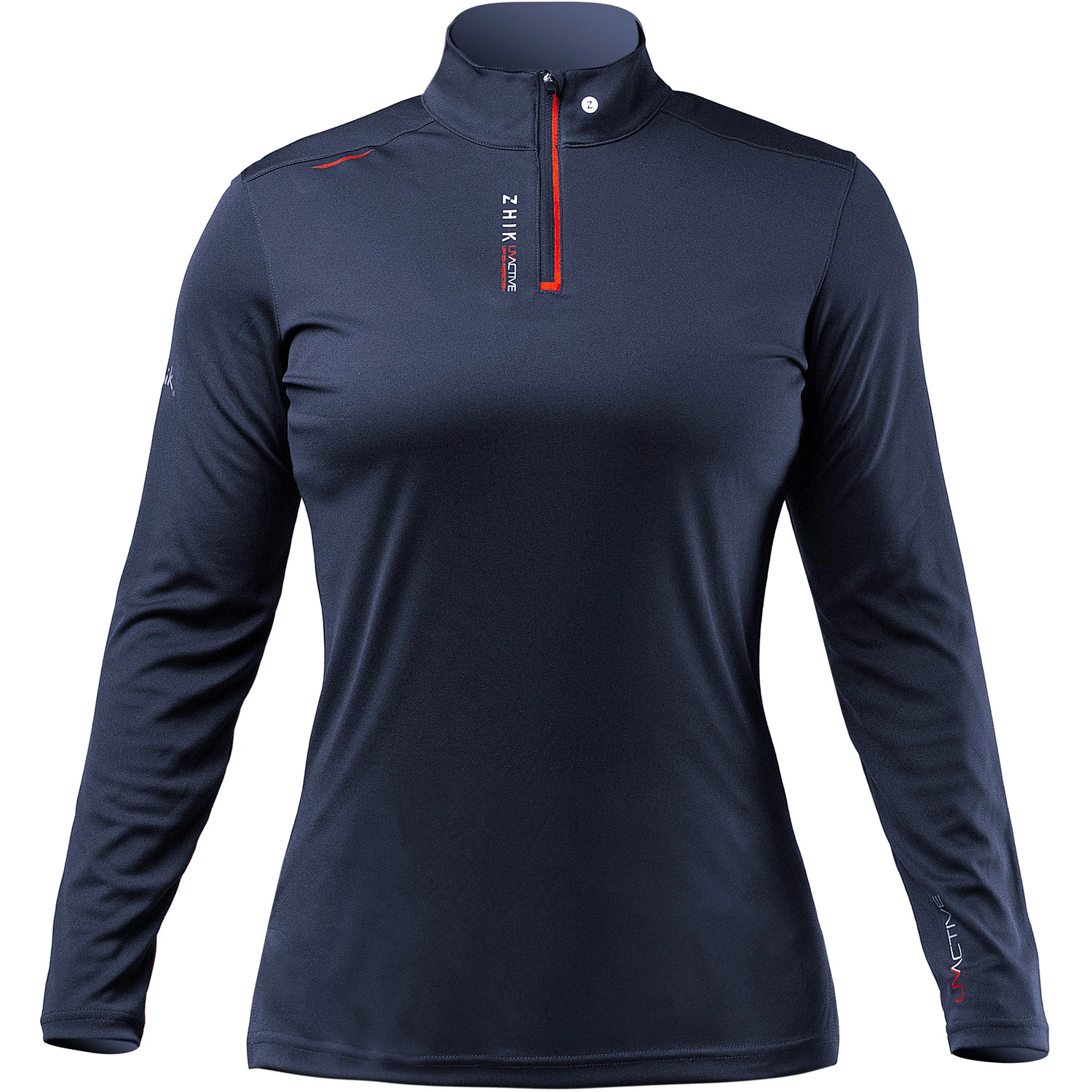 Zhik Womens UV Active 1/4 Zip Long Sleeve Quick Dry UV50+ Top - Navy ATP-0085 3 Zhik Womens UV Active 1/4 Zip Long Sleeve Quick Dry UV50+ Top - Navy ATP-0085