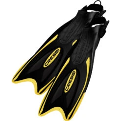 Cressi Palau Long Adjustable Fins Snorkelling Fins - Black/Yellow