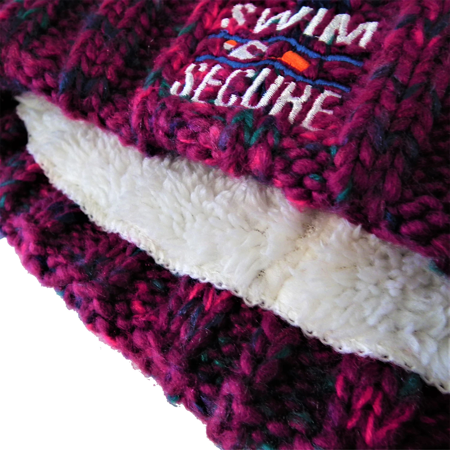 Swim Secure Fleece Lined Bobble Hat - Winter Berries 4 Swim Secure Fleece Lined Bobble Hat - Winter Berries - Image 2
