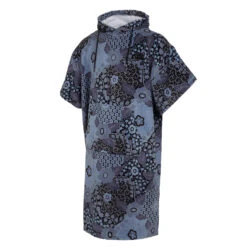 Mystic Velours AOP Poncho - Blue/Black