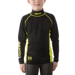 Musto Youth Championship Sunblock Long Sleeve Rash Guard - Black