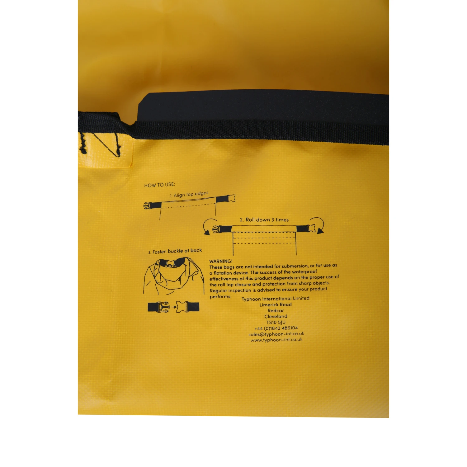 Typhoon Seaton Heavy Duty Roll Top Dry Bag - 15L - Yellow 5 Typhoon Seaton Heavy Duty Roll Top Dry Bag - 15L - Yellow - Image 3